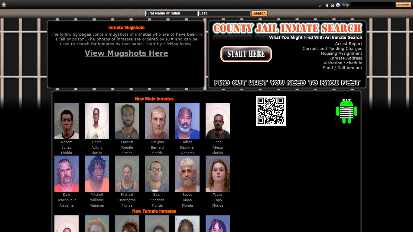 Recent Arrest Mugshots And Inmate Search - County Jail Inmate Search